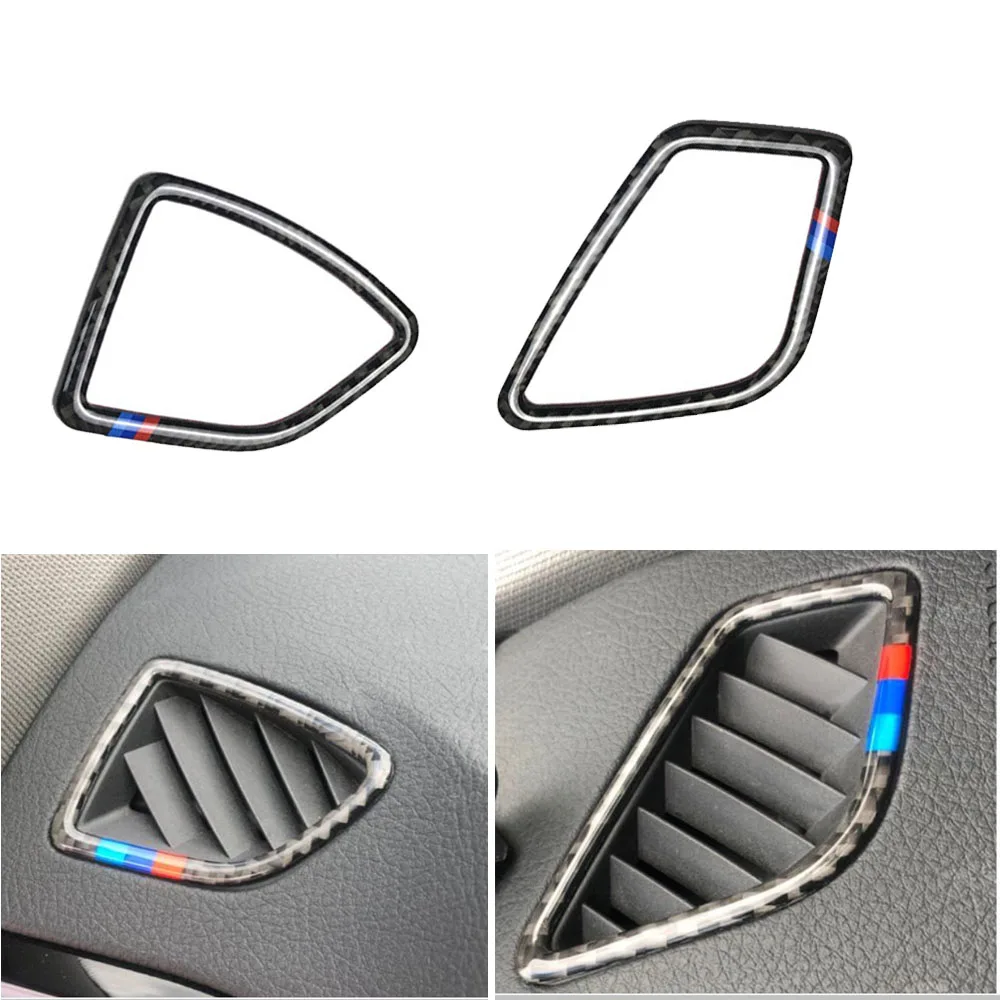 

2PCS Carbon Fiber Air Conditioner Outlet Vent Trim Cover Decor Sticker for BMW 3 Series F30 13-18 3 GT F34 13-17 Left Hand Drive