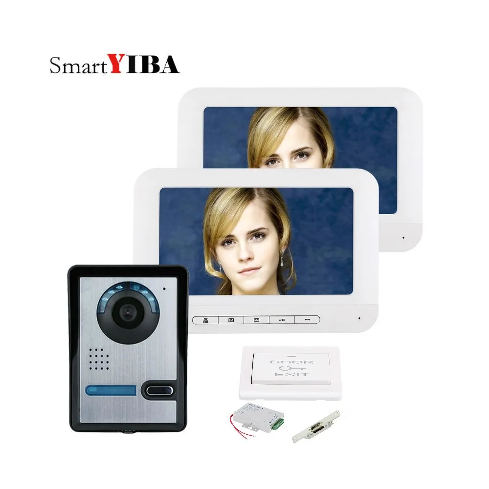 SmartYIBA 7 дюймов видеодомофон домофон система дверного звонка Поддержка видео сфотографировать проводной цветной монитор ИК камера ночного видения