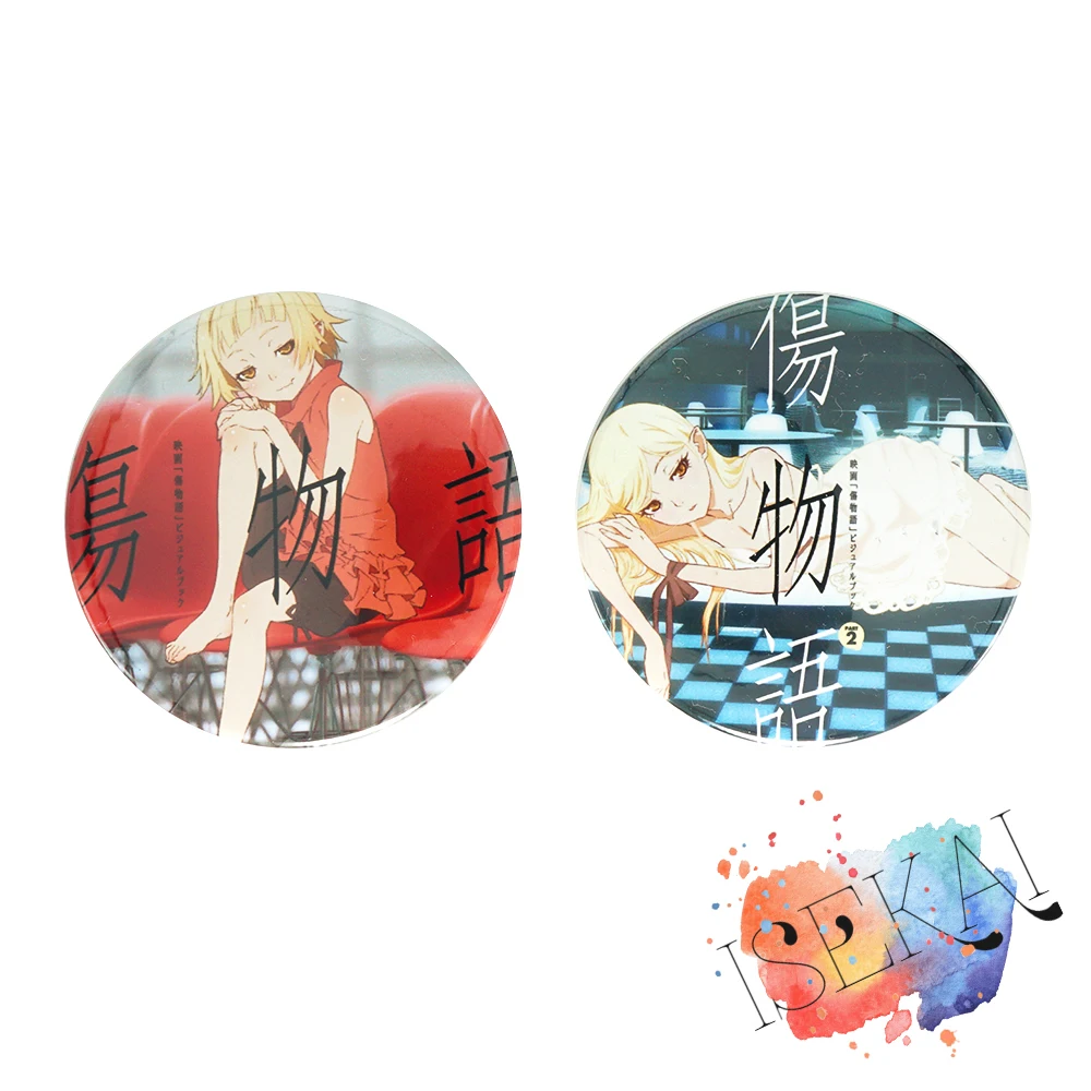 Значок аниме Monogatari Kizumonogatari Oshino Shinobu Kissshot Acerolaorion Сердцевидное лезвие металлический значок брошь булавки