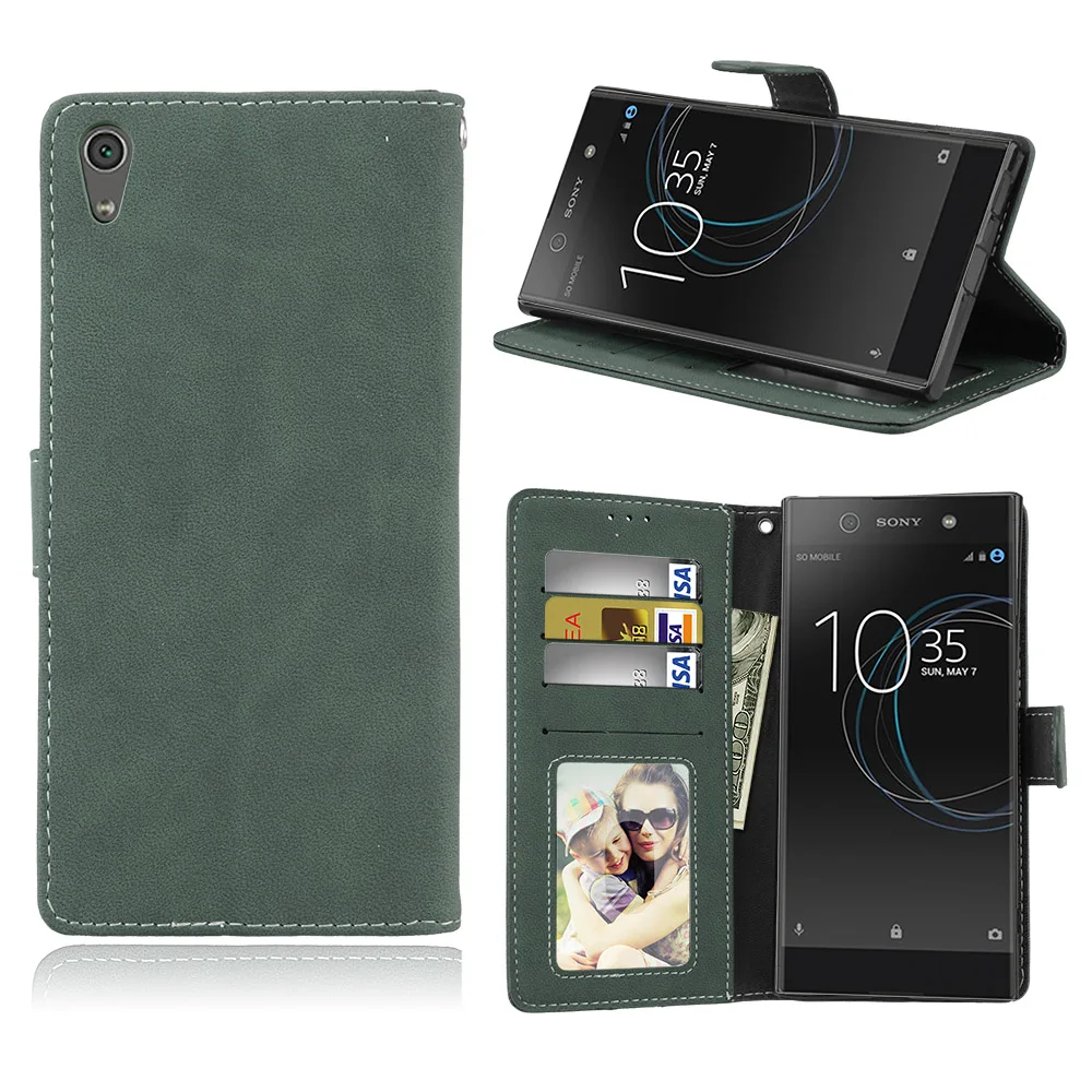 Для 6,0 ''sony Xperia XA1 Ультра чехол Роскошный из искусственной кожи матовый чехол для телефона чехол для sony XA1 Ultra Dual G3221 G3212 чехол s - Цвет: Green