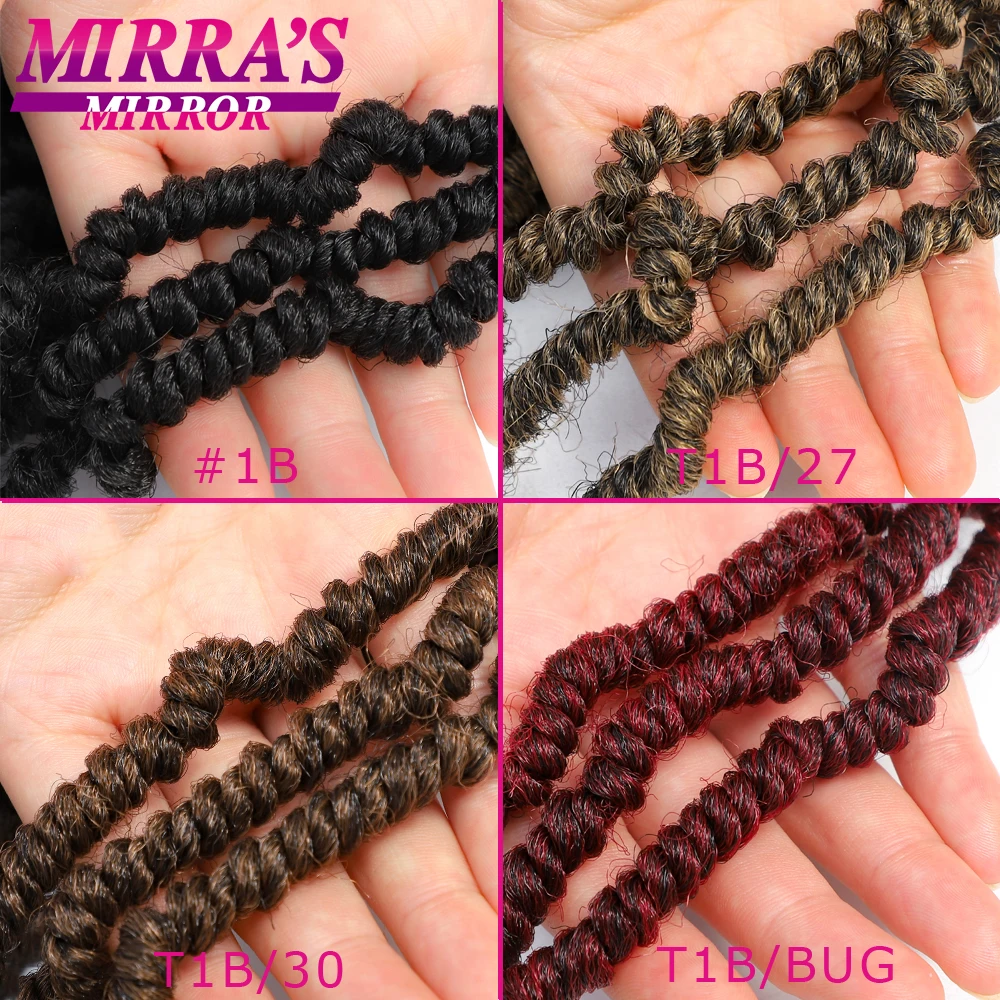 Зеркальные вязаные крючком волосы Mirra's пружинные скрученные 10 дюймов 14 18