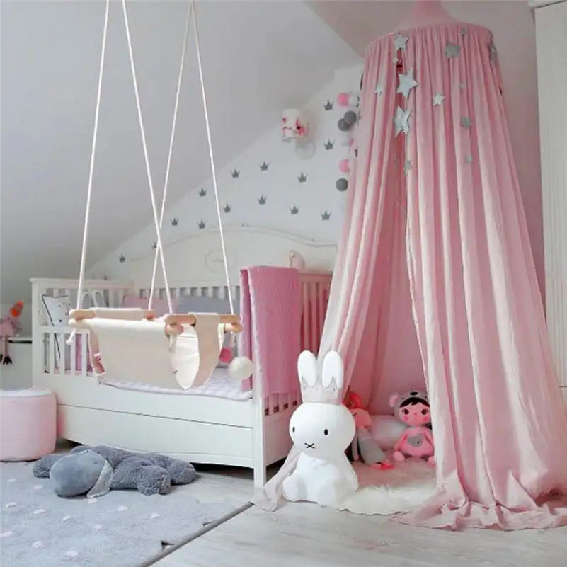 

2017 Tent Crib Netting Palace Children Room Bed Curtain Hung Dome Mosquito Net Cotton Kids Girls Mantle Nets Tents27