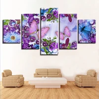 5pcs diy diamond painting beautiful butterfly and flowers full square diamond embroidery mosaic picture of rhinestone h329