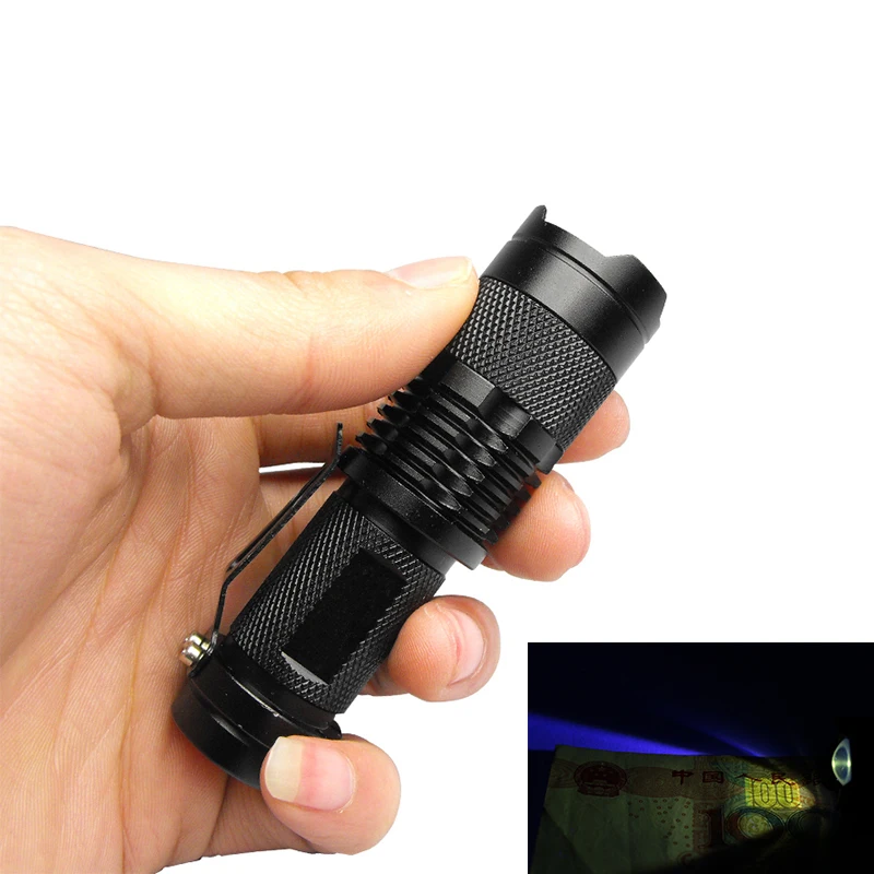 Cree Led ультрафиолетовый фонарик 365nm УФ лампы факел SK98 Портативный фиолетовый