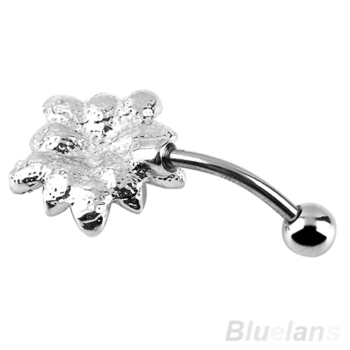 Нержавеющая сталь цветок Кристалл пупка Кольцо пирсинг 001V|ring piercing|navel belly button