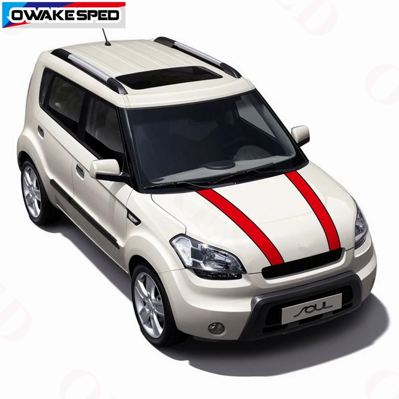 Гоночные спортивные полосы для KIA Soul Автомобильный капот наклейка крышка