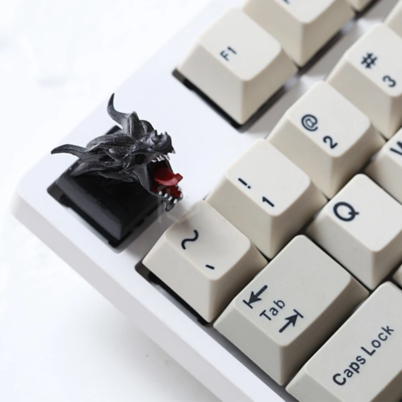 HF Белый DIY колпачки для вишни Механическая игровая клавиатура R4 высота светочувствительная Смола 3D Дракон колпачки