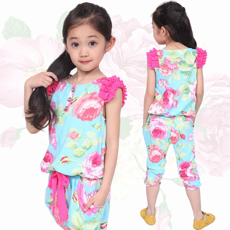 Комплект для девочек с круглым вырезом Повседневная одежда Vetement Fille Костюм