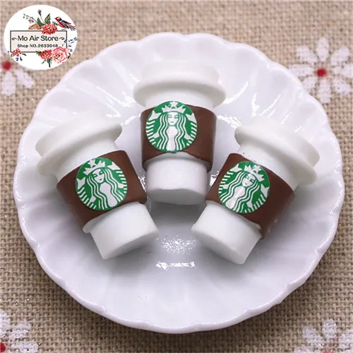 10 шт. 3D милый круглый кофе Frappuccino чашка Кабошон из смолы с плоской задней стороной имитация питания художественные поставки украшения Шарм Ремесло - Цвет: coffee 10pcs