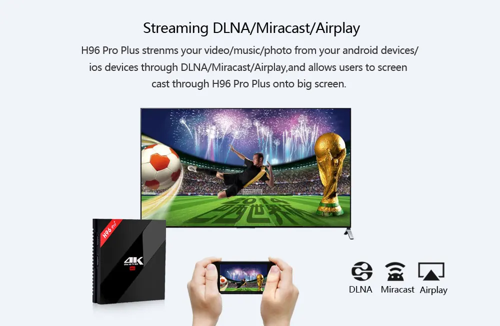 H96 Pro Plus ТВ приставка inteligente 3 ГБ 32 ГБ 64 Гб Amlogic S912 Восьмиядерный android 7,1 ТВ приставка 2,4g/5 ГГц WiFi 4 K ТВ приставка