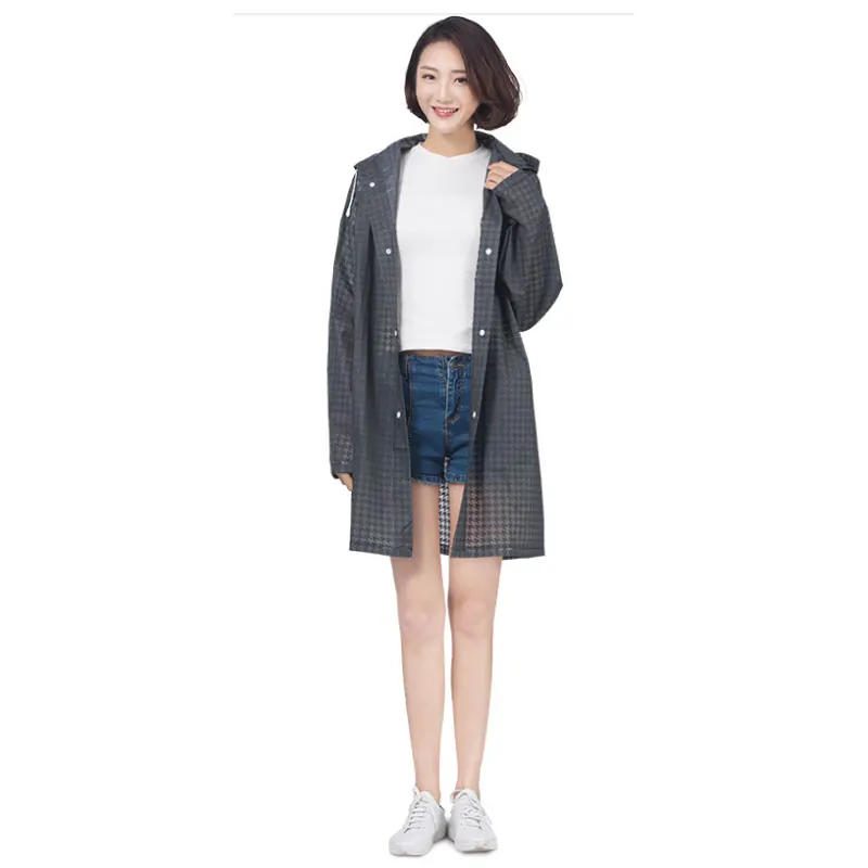 Модные черные длинные EVA с капюшоном для женщин и мужчин дождевик куртка