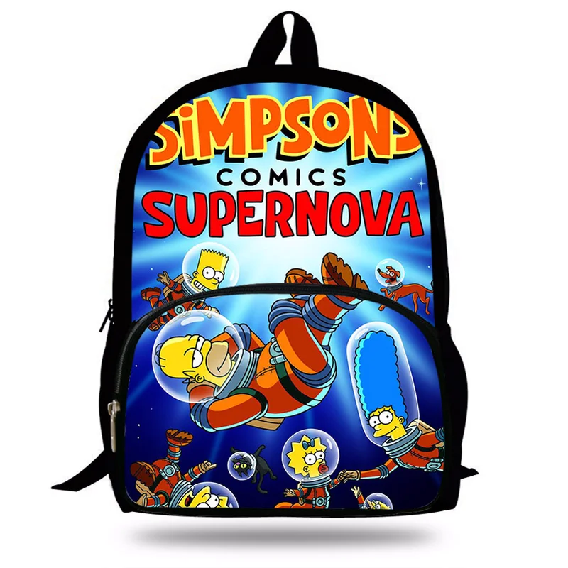 Новый 16 дюймовый школьный рюкзак Mochila с принтом Симпсонов детские школьные сумки
