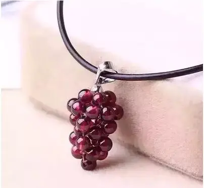 Бесплатная доставка женское ожерелье с натуральным гранатом|grape pendant|natural crystal