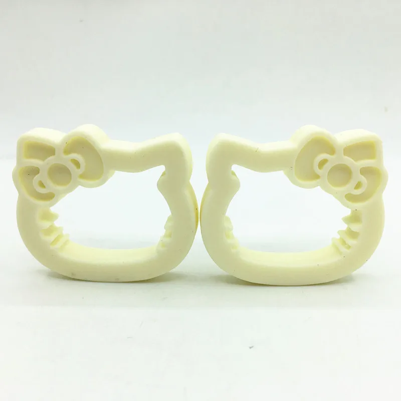 beige 10 шт./партия, силиконовая мини-подвеска hellokitty, Детская соска, сделай сам грызунок, игрушка, ожерелье-прорезыватель, игрушка для жевания, подарок для детского душа - Цвет: beige