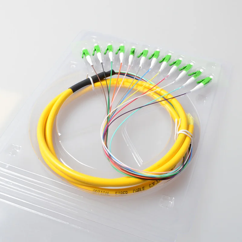 12 жильный волоконно оптический пакет Pigtail LC APC одномодовый FTTH CATV al SM 9/125 1 5 метров