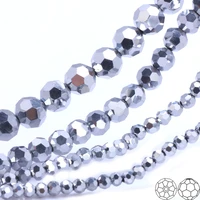 olingart 3468mm round glass beads rondelle austria 32 faceted crystal silver color loose bead diy jewelry making