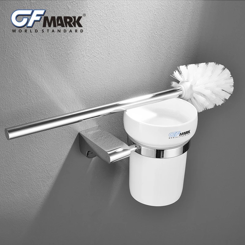 

Набор хромированных щеток GFmark для унитаза, керамический держатель для унитаза, аксессуары для ванной комнаты