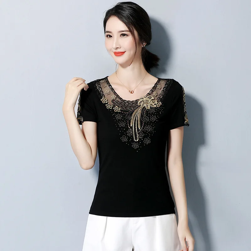 Новое поступление 2020 летние сетчатые Топы с коротким рукавом элегантная