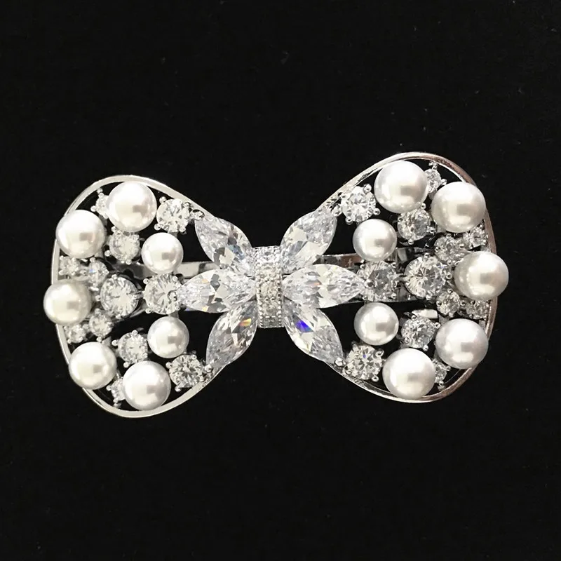 De pelo adornos Clip de la joyeria nupcial CZ horquilla del boda аксессуары Bijoux Cheveux Mariage F00056|Украшения для