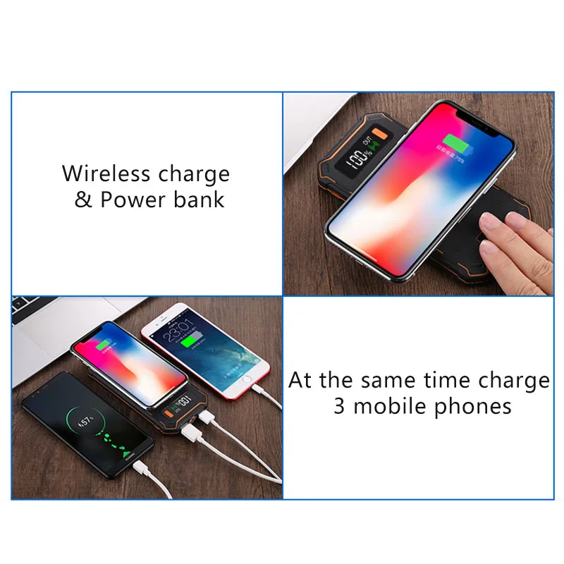Беспроводное зарядное устройство Qi для iPhone x xs max Type c порты micro USB DC 5 В/10000 А мАч