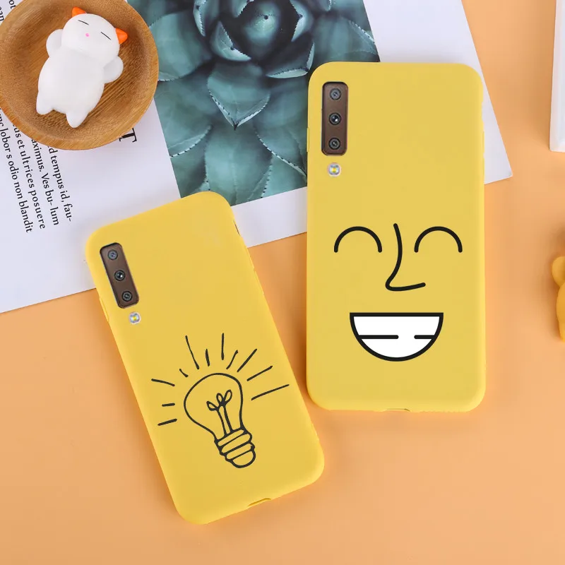 Мягкий желтый чехол из ТПУ для samsung Galaxy A70, чехол для samsung Galaxy A50, A30, S8, S9 plus, S7, S7 edge, силиконовый чехол