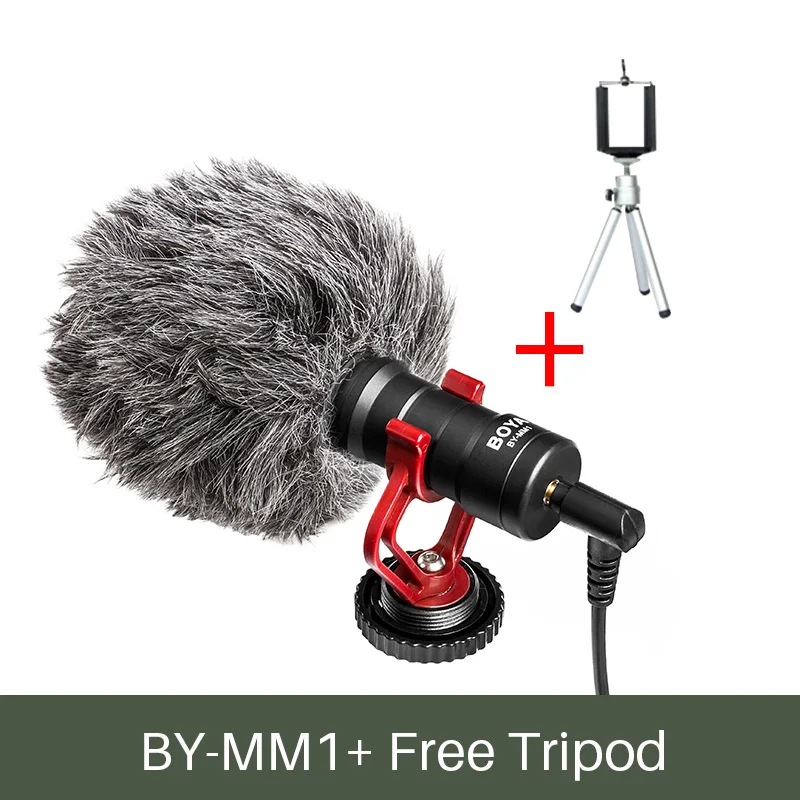 Microphone Ulanzi BOYA BY-MM1 Shotgun микрофон видео интервью микрофон для гладкой Q/DJI Осмо цифровых зеркальных фотокамер Nikon Камера/iPhone 6 S Andriod смартфон - Цвет: Microphone