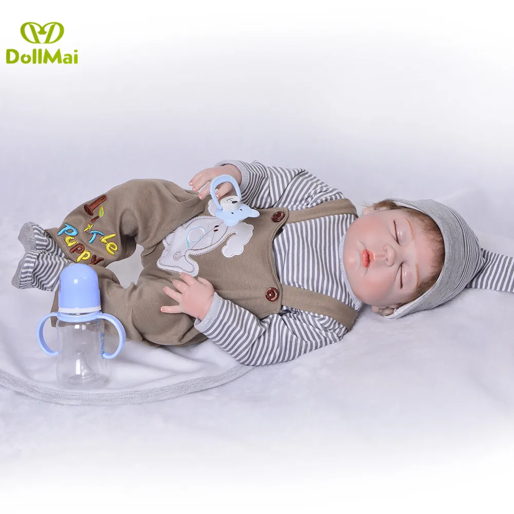 23 дюймов Boneca Bebes reborn menino, силиконовая виниловая кукла для младенцев, 57 см, реалистичные куклы для новорожденных, игрушка в подарок