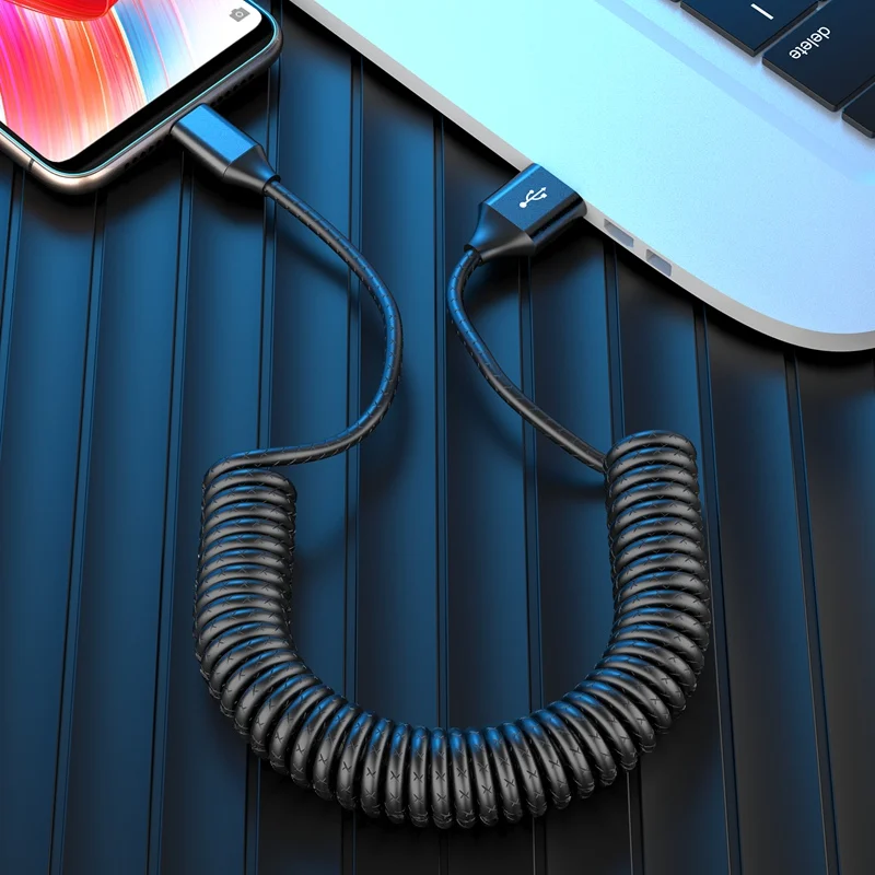 Спиральный зарядный кабель Micro USB Для Huawei спиральный для передачи данных макс. 3 А