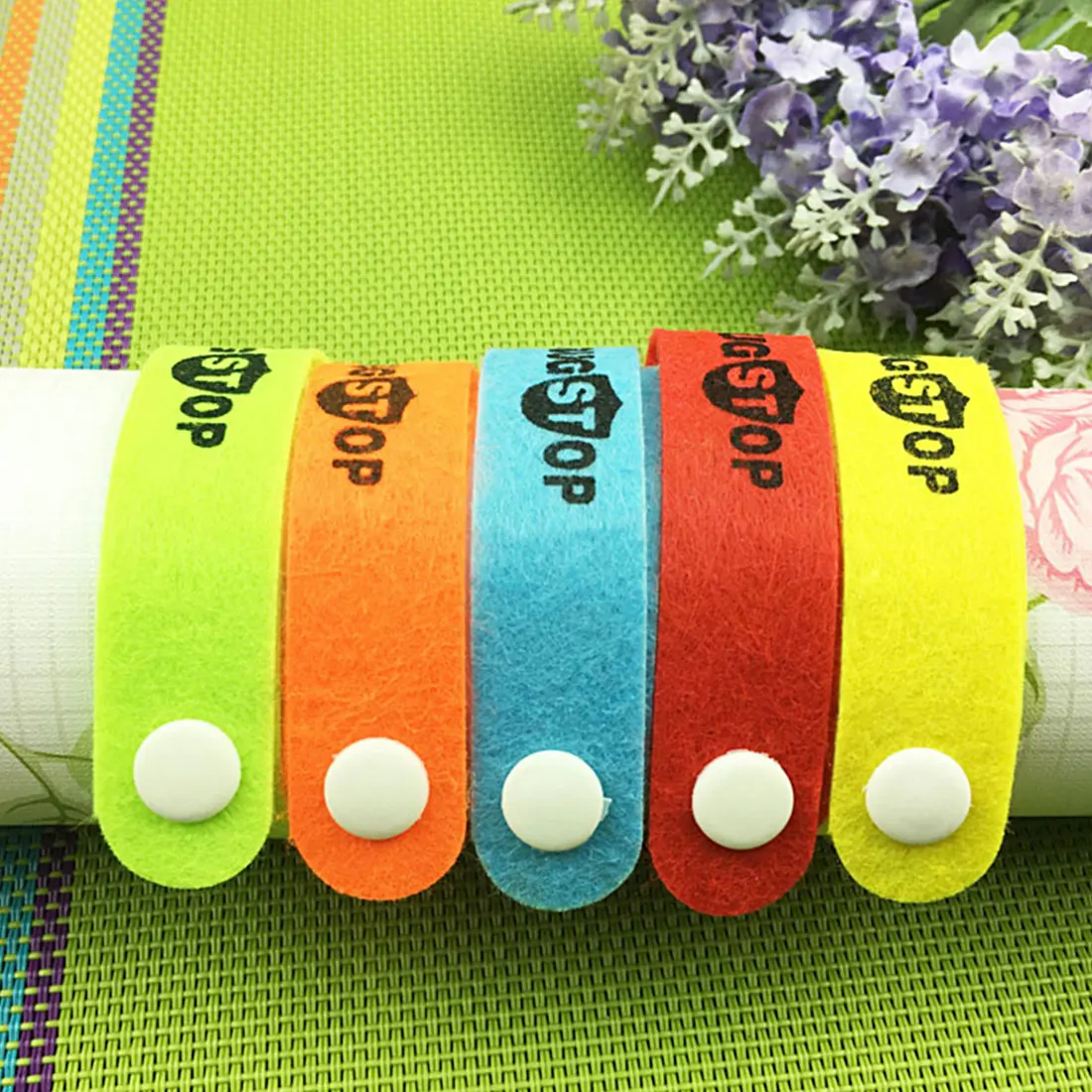 Летние 10pcse/комплект с натуральной цитронеллой ремешок Ткань Браслет от Комаров