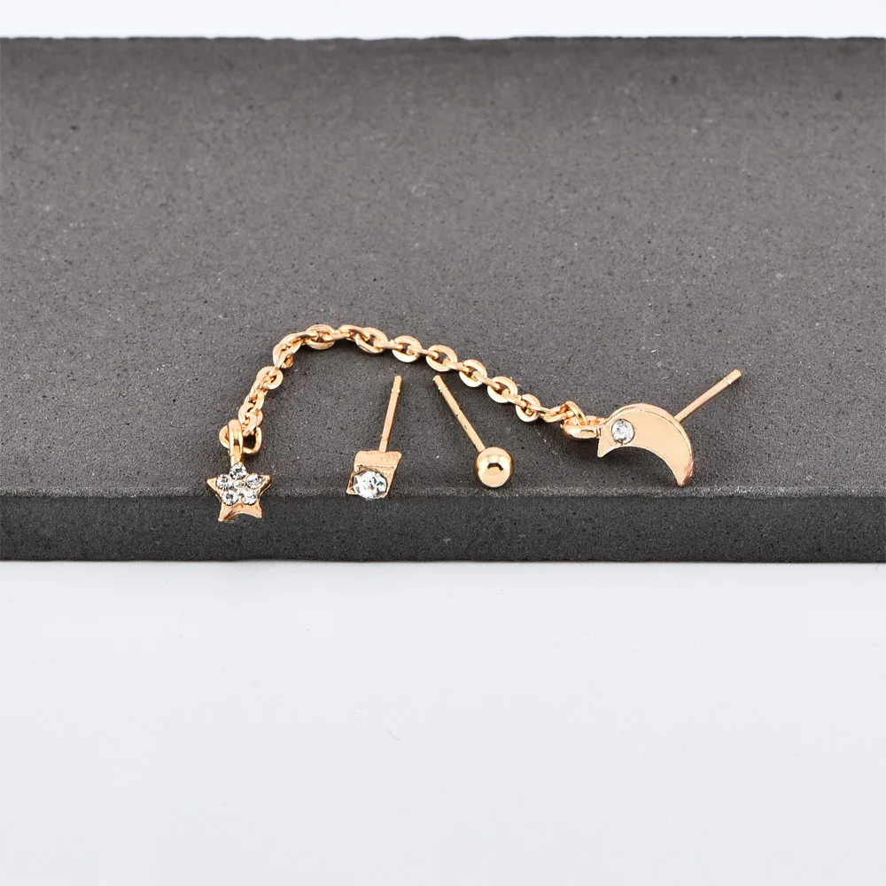 Новые серьги Модная бижутерия популярные красивые кристаллы пятиконечная