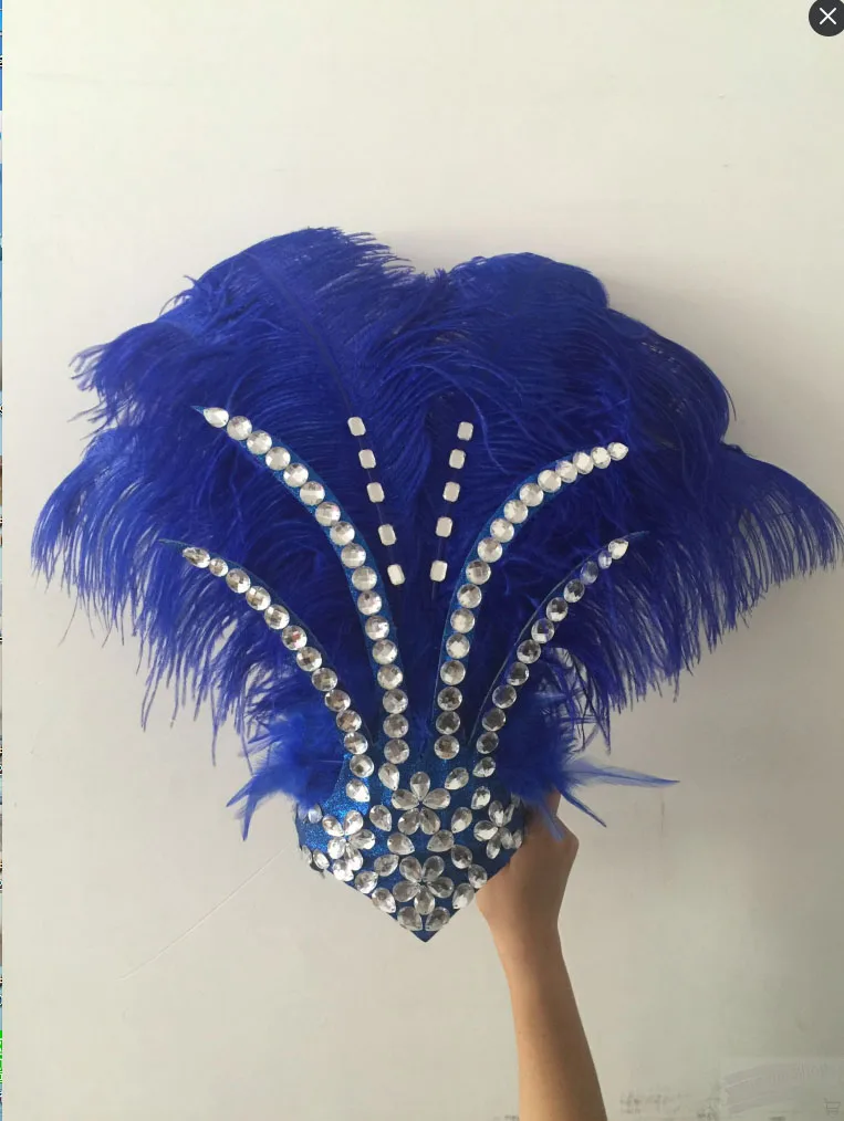 Белый черный синий красный перо головной убор для детей carnaval сценический головной убор для девочки