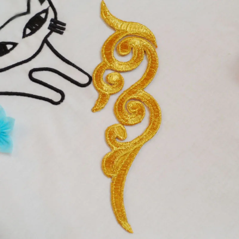 5 пара/лот вышивка цветы патчи Золото Кружева Аппликация воротник свадебное