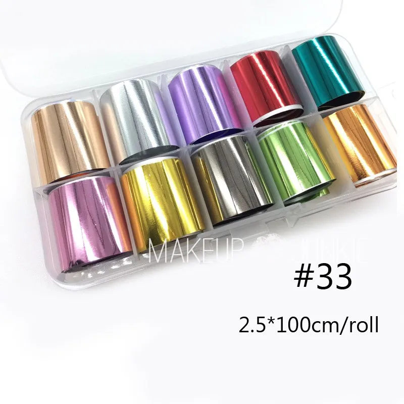 

1rolls/Box Holographic Nail Foil Set 2.5*100cm Transparent AB Color Diamond Transfer Sticker Manicure Nail Art Decals