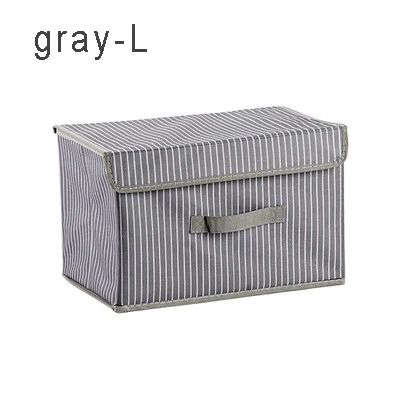 gray-L Новая коробка для хранения простая Нетканая Складная Кухня многоцелевая Одежда Игрушка книга мусора Органайзер Домашний шкаф коробка для хранения - Цвет: gray-L