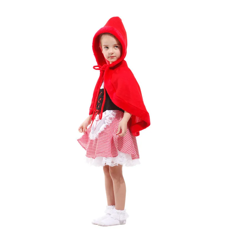 Маскарадный костюм для девочек маскарадный с красной шапочкой на Хэллоуин и