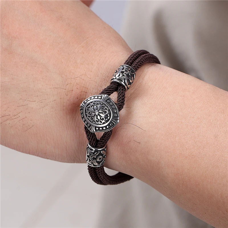 Женский и мужской браслет винтажный из нержавеющей стали в стиле морского флота