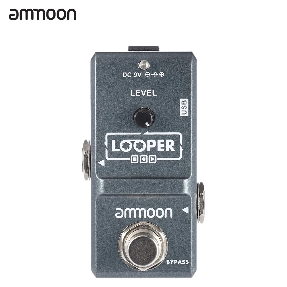 

Ammoon AP-09 Nano Loop педаль эффектов для электрогитары Looper True Bypass неограниченная запись на 10 минут с USB-кабелем