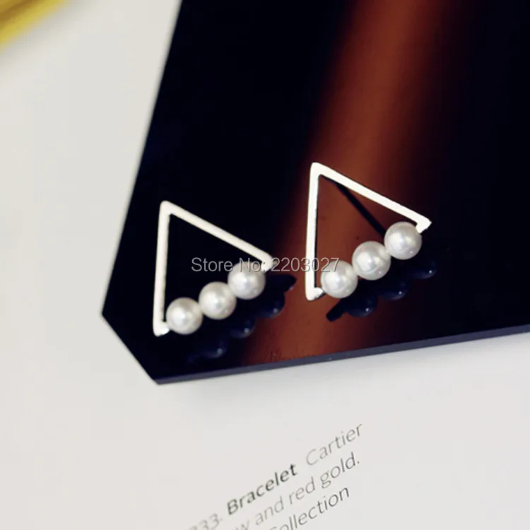 S925 Серебряные Гипоаллергенные Качеств Сладкий Личность Геометрическая