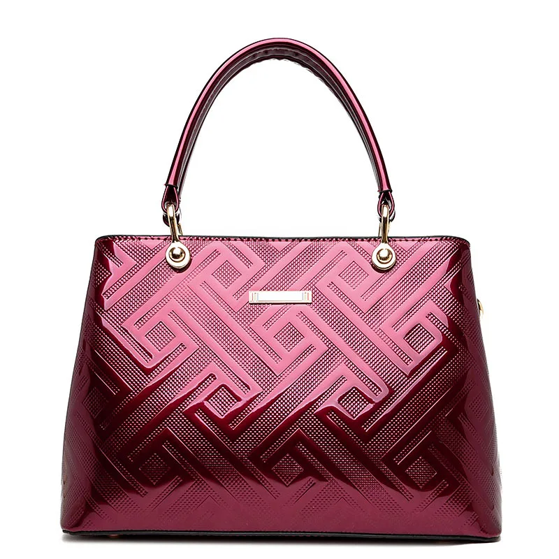 Goede 2019 Nieuwe Vrouwelijke Lederen Handtassen Luxe Handtassen Vrouwen Tassen Patent Leather Messenger Bags Hoge Kwaliteit Organizer Dames Bakken