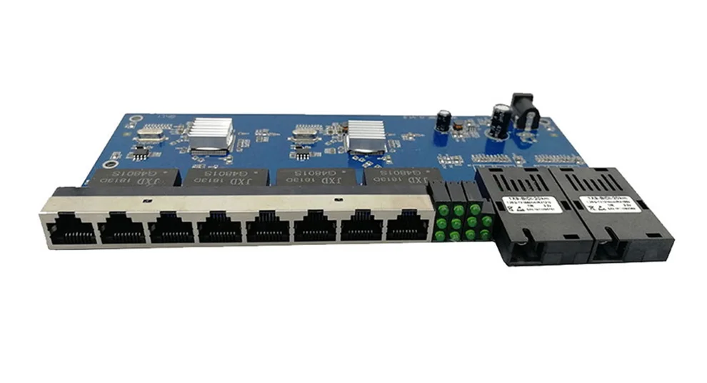 Гигабитный Ethernet-коммутатор волоконно-оптический медиа конвертер PCBA 8 RJ45 UTP 2 SC волокно Порты и разъёмы 10/100/1000M печатной платы