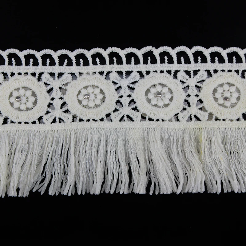 10 ярдов бисерный жемчуг бахрома кисточка кружево Венеция вышитая аппликация