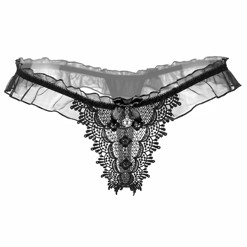 Нижнее белье женские кружевные трусики стринги сексуальные с низкой талией