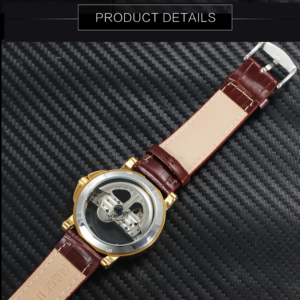 FORSINING лучший бренд класса люкс Золотой мост часы для мужчин Уникальный ход