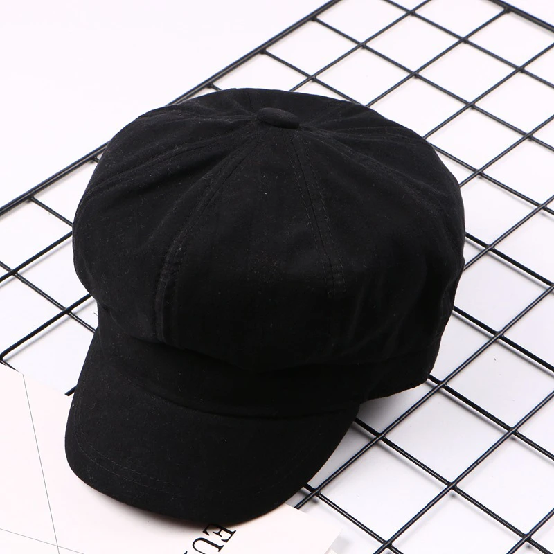 Весенне летняя бейсболка s сплошной равномерный цвет Милая восьмиугольная шляпа