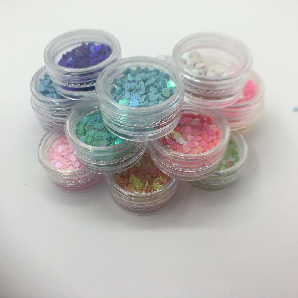 Дизайн ногтей блестящая коробка смешанный цвет 12 дизайн мини сердце Мода легкая