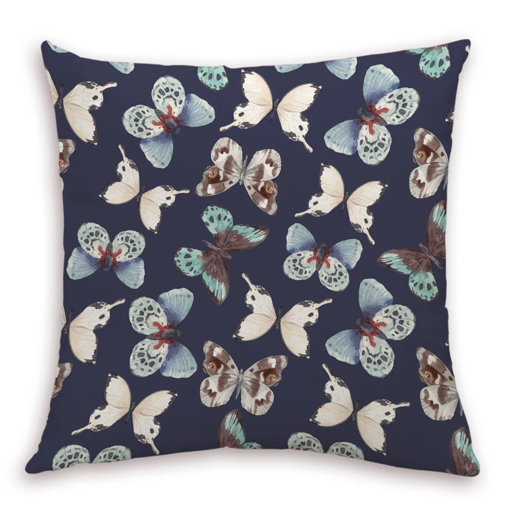 

Fort Hope Butterfly Print Pillow Cover Linen Home Decoration Christmas Throw Pillow Cover Cotton Linen Sofa Cushion Cover