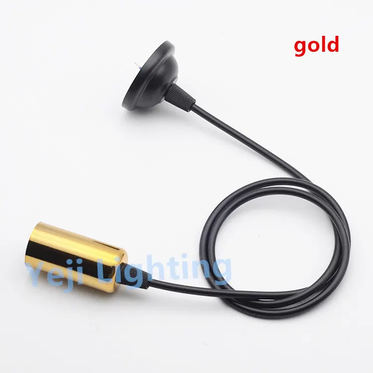 gold E14 патрон, пластиковый держатель лампы с металлической крышкой для лампы, кабель, провод, набор ламп, основание лампы, потолочный розовый навес, светодиодный светильник, фитинги - Цвет: gold