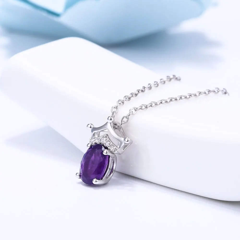 DOUBLE-R 0.76ct натуральный драгоценный камень аметист Серебро 925 пробы кулон ювелирные