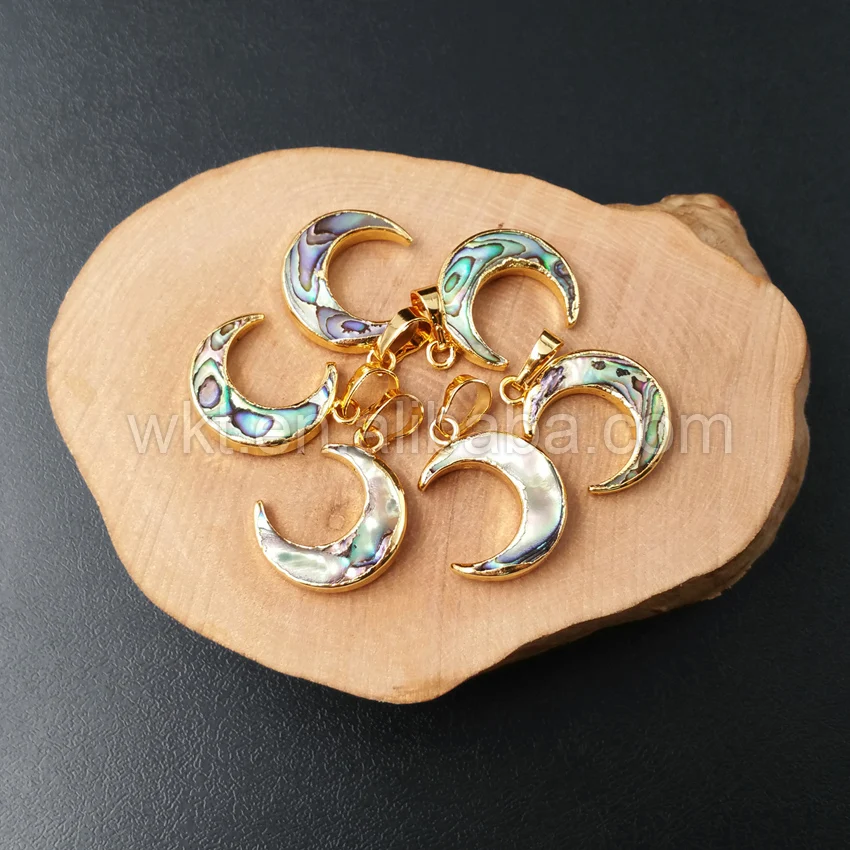 Оптовая продажа подвеска в виде полумесяца из натуральной морской ракушки