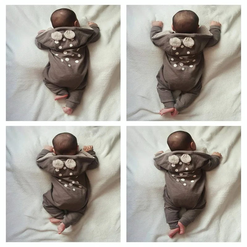 NEW 2018 Newborn Spring And Autumn Cute Baby Rompers Fashion Bear Style Cotton Strap Romper Jumpsuit Clothes |